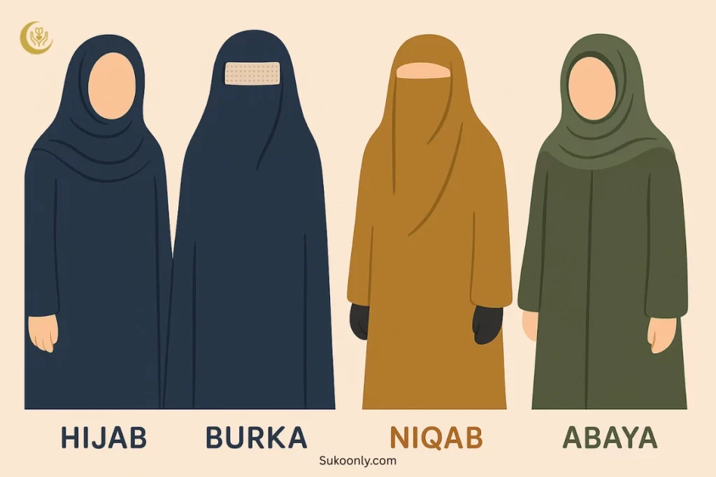 Hijab vs Burka vs Niqab vs Abaya